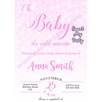 Winter Wonderland Baby Shower Invitation pink,(004)